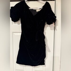 Free People Elegant Black Velvet Dress
